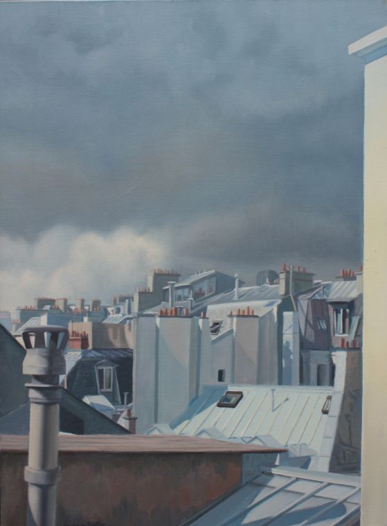 Toits sous un ciel d‘orage